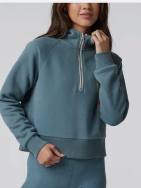 Vuori Womens Restore Half Zip Hoodie LIGHT HEATHER GRAY Size S